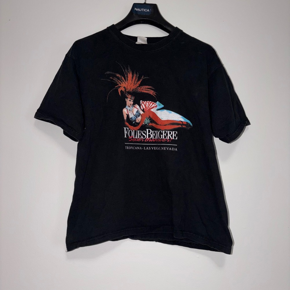 Vintage Fruit of the Loom Folies Bergere Las Vegas Tropicana Graphic T-Shirt L